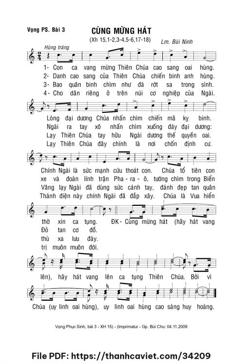 Cùng mừng hát - Lm. Bùi Ninh - trang 1