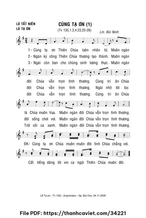 Cùng tạ ơn 1 - Lm. Bùi Ninh - trang 1