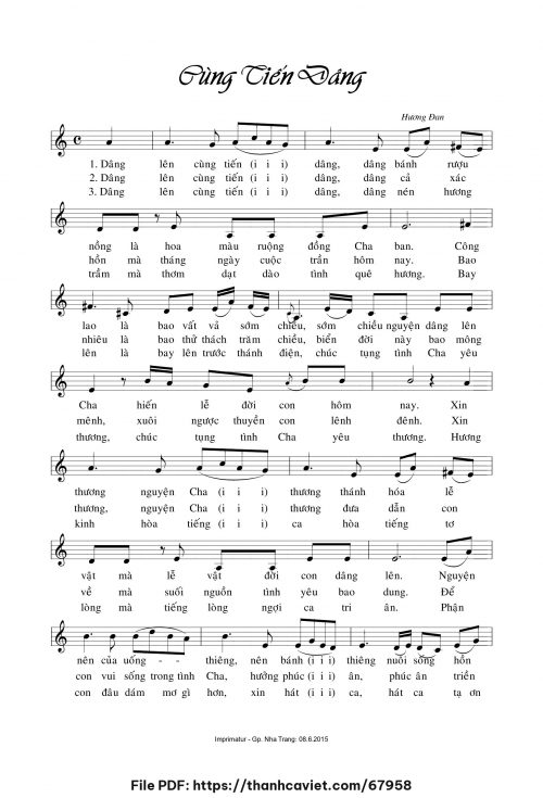 Cùng tiến dâng - Sr. Hương Đan - trang 1