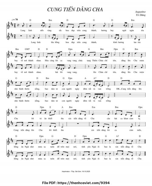 Cung tiến dâng Cha - Augustino Trí Dũng - trang 1