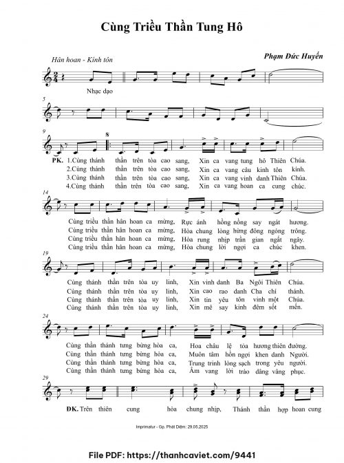 Cùng triều thần tung hô - Phạm Đức Huyến - trang 1