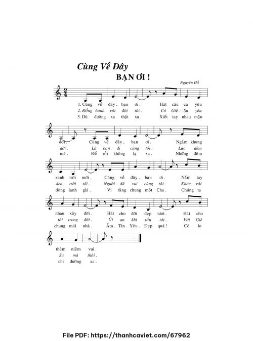Cùng về đây bạn ơi - Nguyên Hồ - trang 1