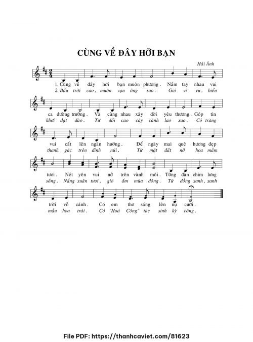 Cùng về đây hỡi bạn - Hải Ánh - trang 1