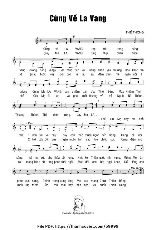 Cùng về La Vang - Thế Thông - trang 1