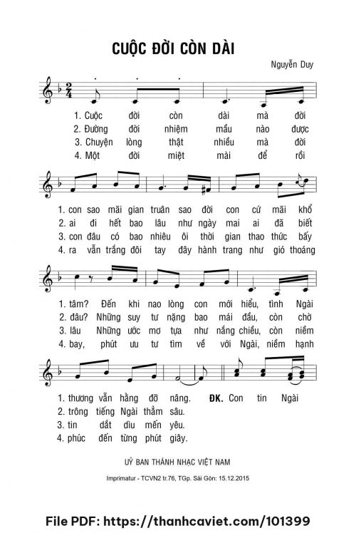 Cuộc đời còn dài - Lm. Nguyễn Duy - trang 1