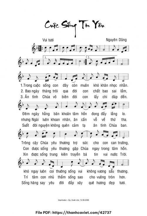Cuộc sống tin yêu - Nguyên Dũng - trang 1