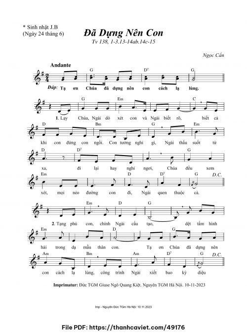 Đã dựng nên con - Ngọc Cẩn - trang 1