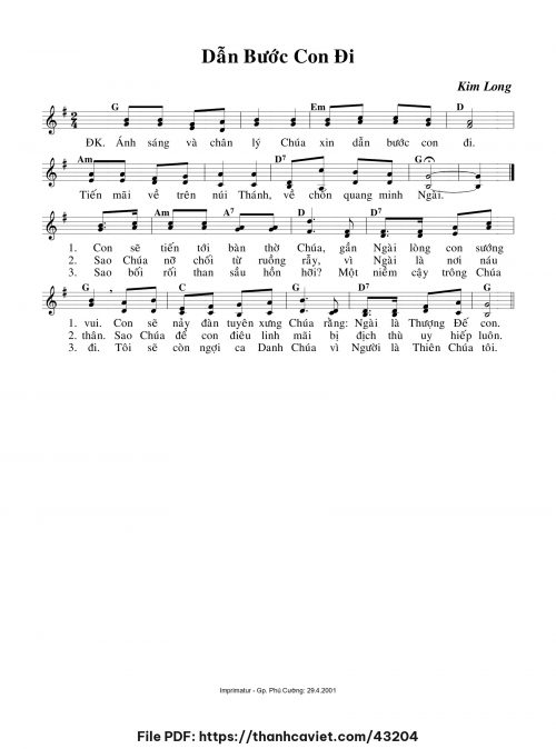 Dẫn bước con đi - Lm. Kim Long - trang 1
