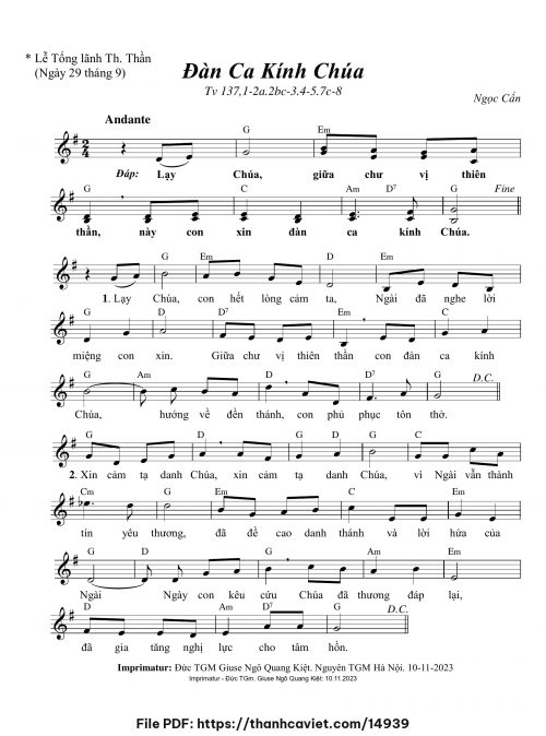 Đàn ca kính Chúa - Ngọc Cẩn - trang 1