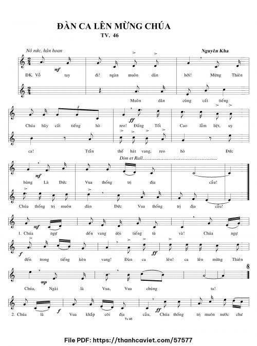 Đàn ca lên mừng Chúa - Nguyên Kha - trang 1