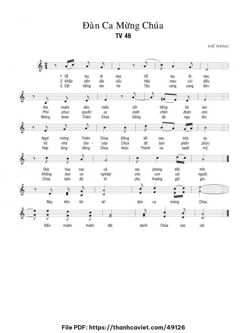 Đàn ca mừng Chúa - Thế Thông - trang 1