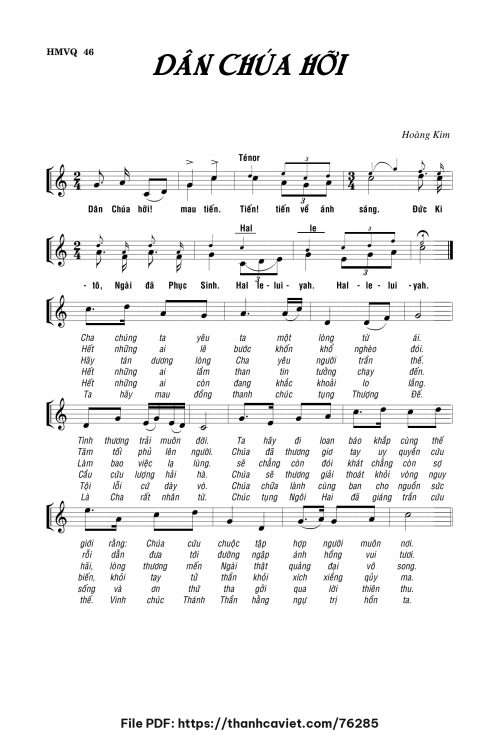 Dân Chúa hỡi - Lm. Hoàng Kim - trang 1