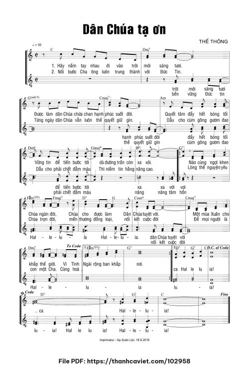 Dân Chúa tạ ơn - Thế Thông - trang 1