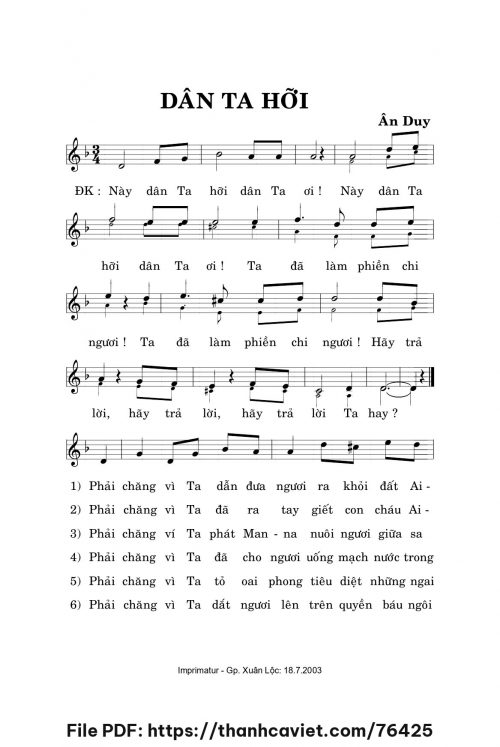 Dân Ta hỡi - Ân Duy - trang 1