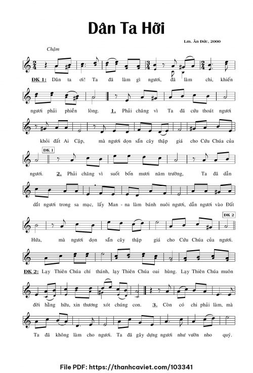 Dân Ta hỡi - Lm. Ân Đức - trang 1