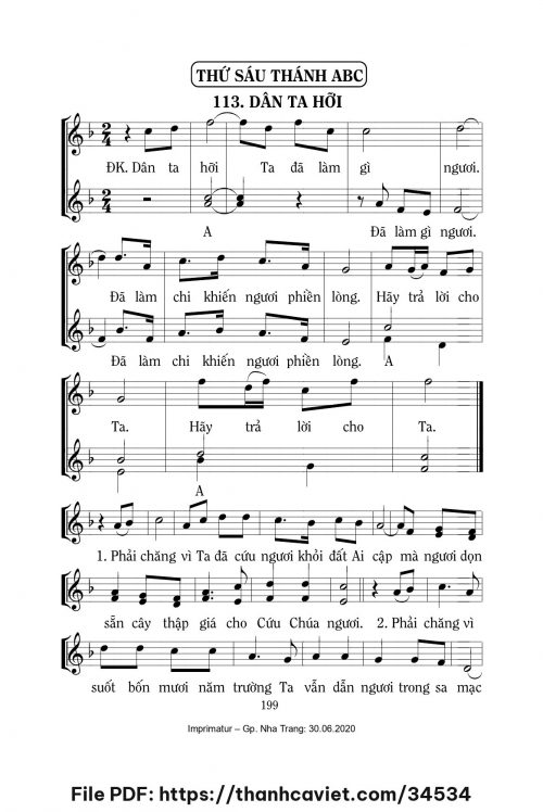 Dân Ta hỡi [Thứ 6 Tuần Thánh ABC] – - Lm. Mi Trầm - trang 1