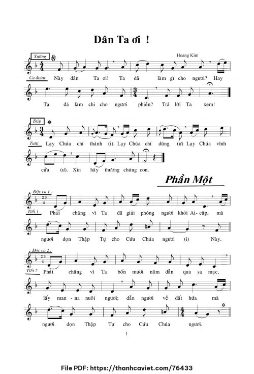 Dân ta ơi! - Lm. Hoàng Kim - trang 1