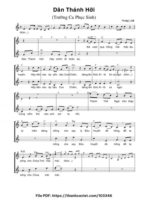 Dân Thánh hỡi - Hùng Lân - trang 1