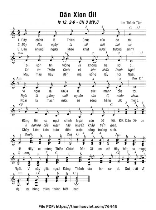 Dân Xion ơi - Lm. Thành Tâm - trang 1