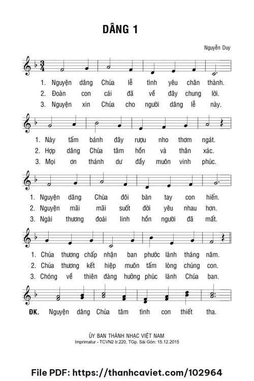 Dâng 1 - Lm. Nguyễn Duy - trang 1