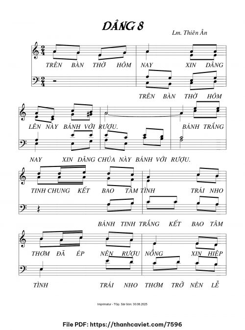 Dâng 8 - Lm. Thiên Ân XL - trang 1