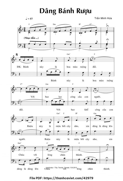 Dâng bánh rượu - Trần Minh Hứa - trang 1