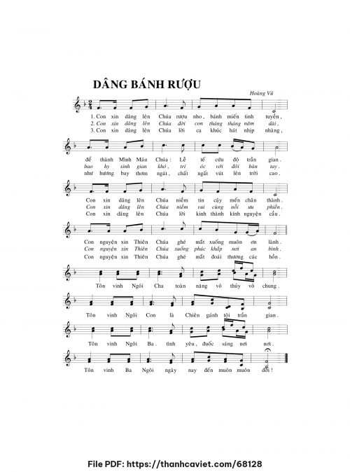 Dâng bánh rượu - Hoàng Vũ - trang 1