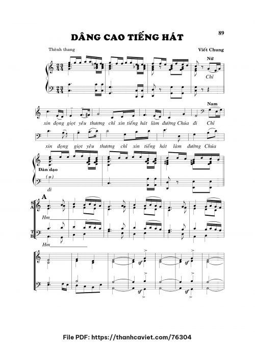 Dâng cao tiếng hát - Viết Chung - trang 1