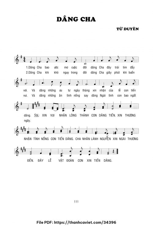 Dâng Cha - Lm. Từ Duyên - trang 1