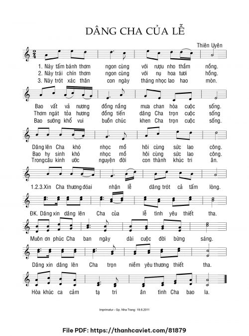 Dâng Cha của lễ - Sr. Thiên Uyên - trang 1