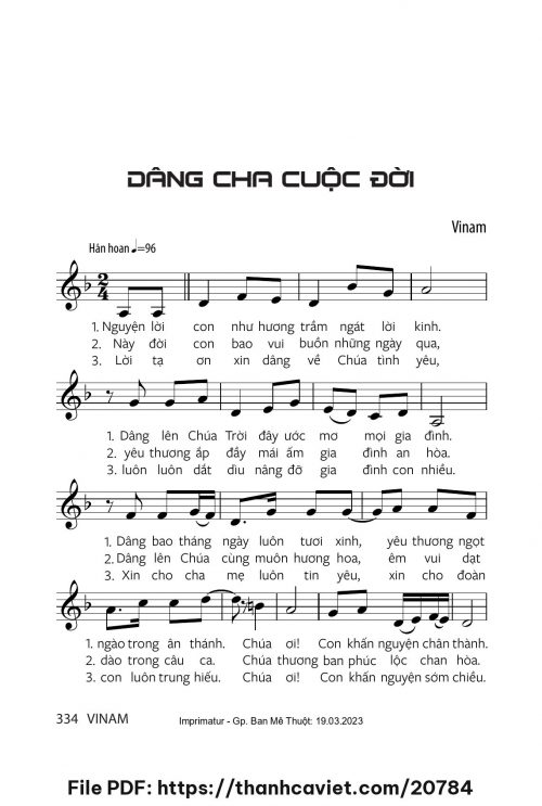 Dâng Cha cuộc đời - Vinam - trang 1