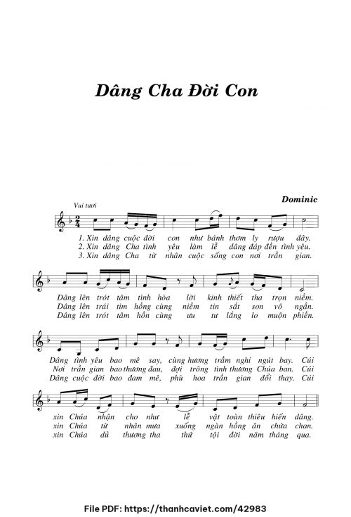 Dâng Cha đời con - Lm. Dominic - trang 1