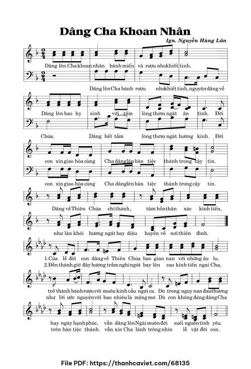 Dâng Cha khoan nhân - Nguyễn Hùng Lân - trang 1