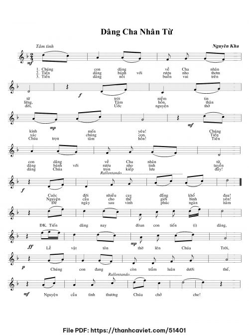 Dâng Cha nhân từ - Nguyên Kha - trang 1