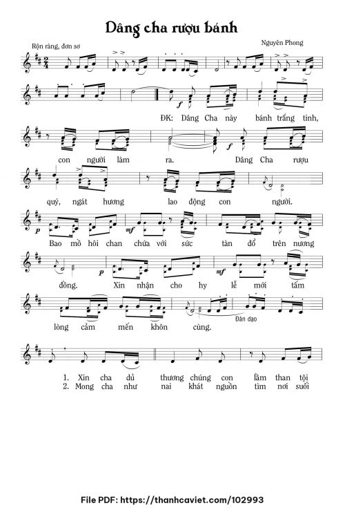 Dâng Cha rượu bánh - Nguyên Phong - trang 1