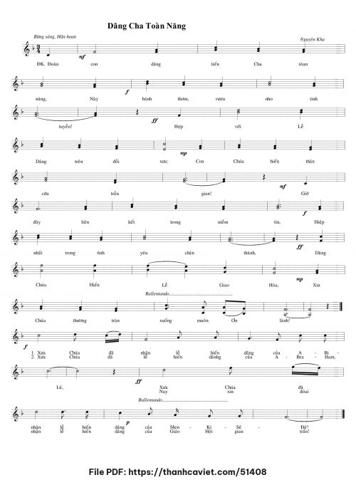 Dâng Cha toàn năng - Nguyên Kha - trang 1