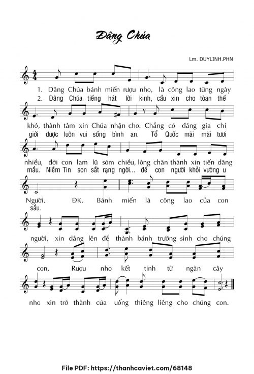 Dâng Chúa - Lm. DUYLINH.PHN - trang 1