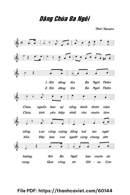 Dâng Chúa Ba Ngôi - Lm. Thái Nguyên - trang 1