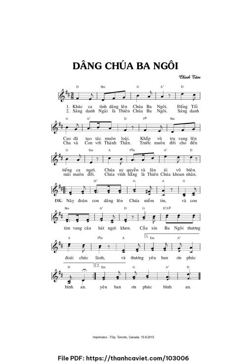 Dâng Chúa Ba Ngôi - Chính Tâm - trang 1