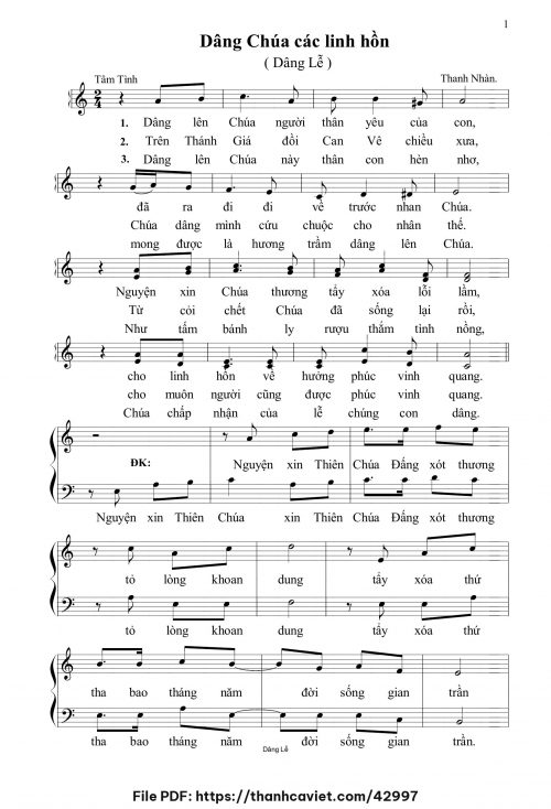 Dâng Chúa các linh hồn - Thanh Nhàn - trang 1