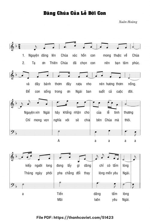 Dâng Chúa của lễ đời con - Xuân Hoàng, O.Cist - trang 1