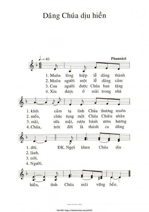 Dâng Chúa dịu hiền - Phanxicô - trang 1
