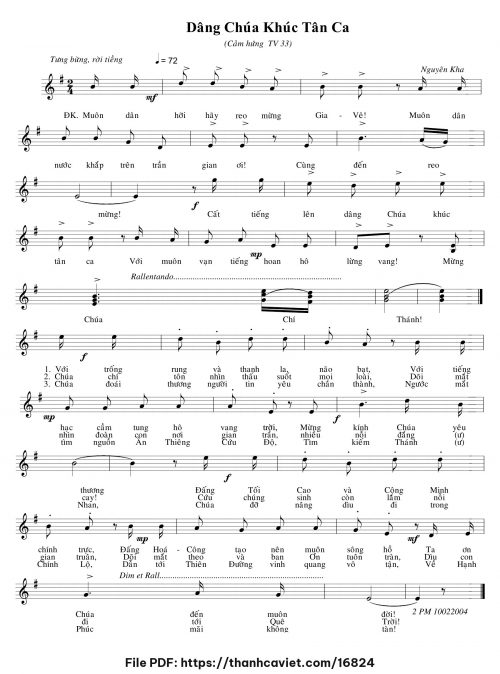 Dâng Chúa khúc tân ca - Nguyên Kha - trang 1