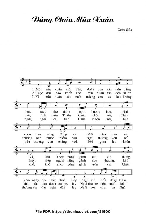 Dâng Chúa mùa xuân - Xuân Đàn - trang 1