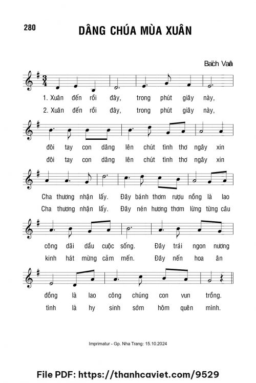 Dâng Chúa mùa xuân - Lm. Bạch Vân - trang 1