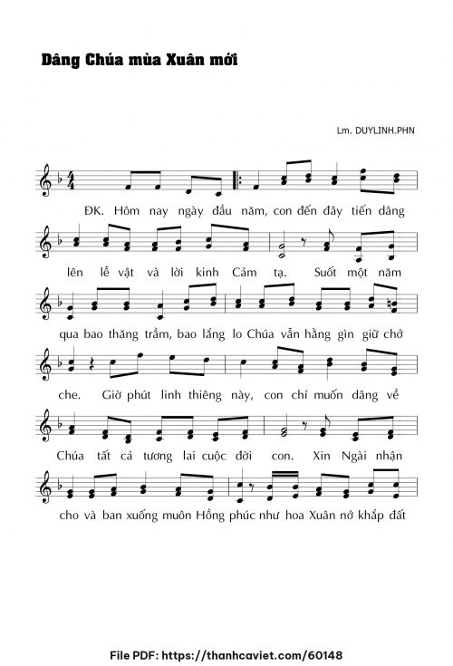 Dâng Chúa mùa xuân mới - Lm. DUYLINH.PHN - trang 1