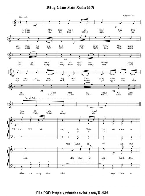Dâng Chúa mùa xuân mới - Nguyên Kha - trang 1