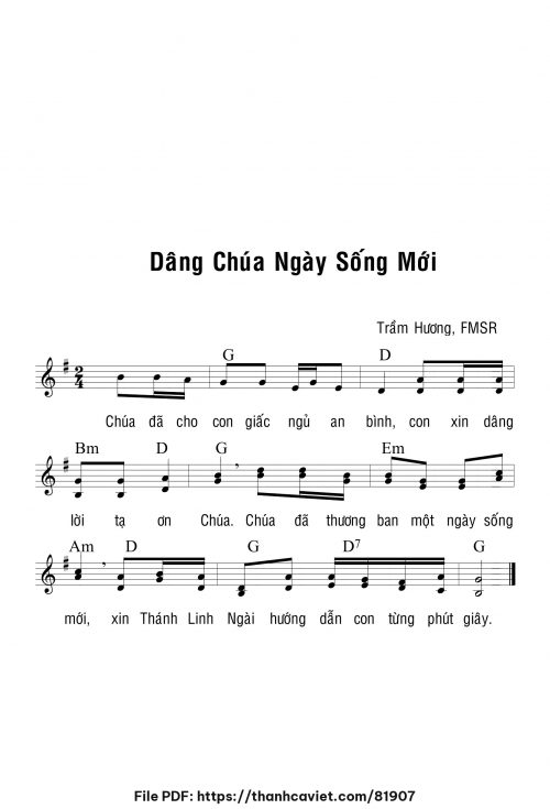 Dâng Chúa ngày sống mới - Sr. Trầm Hương - trang 1