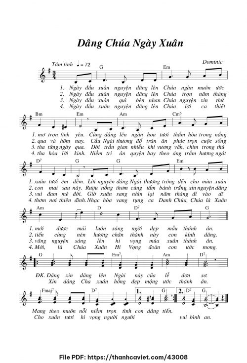 Dâng Chúa ngày xuân - Lm. Dominic - trang 1