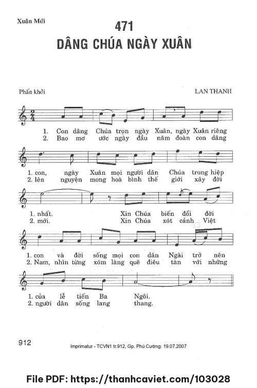 Dâng Chúa ngày Xuân - Lan Thanh - trang 1